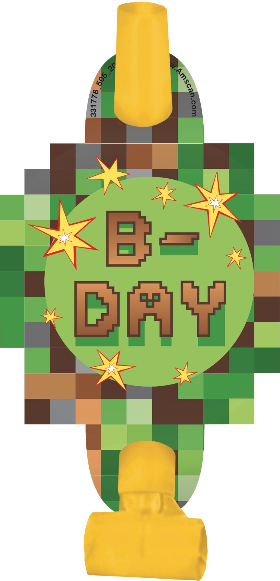 Pixelated Video Game Birthday Party Blowouts, 8-pc Front_Flat