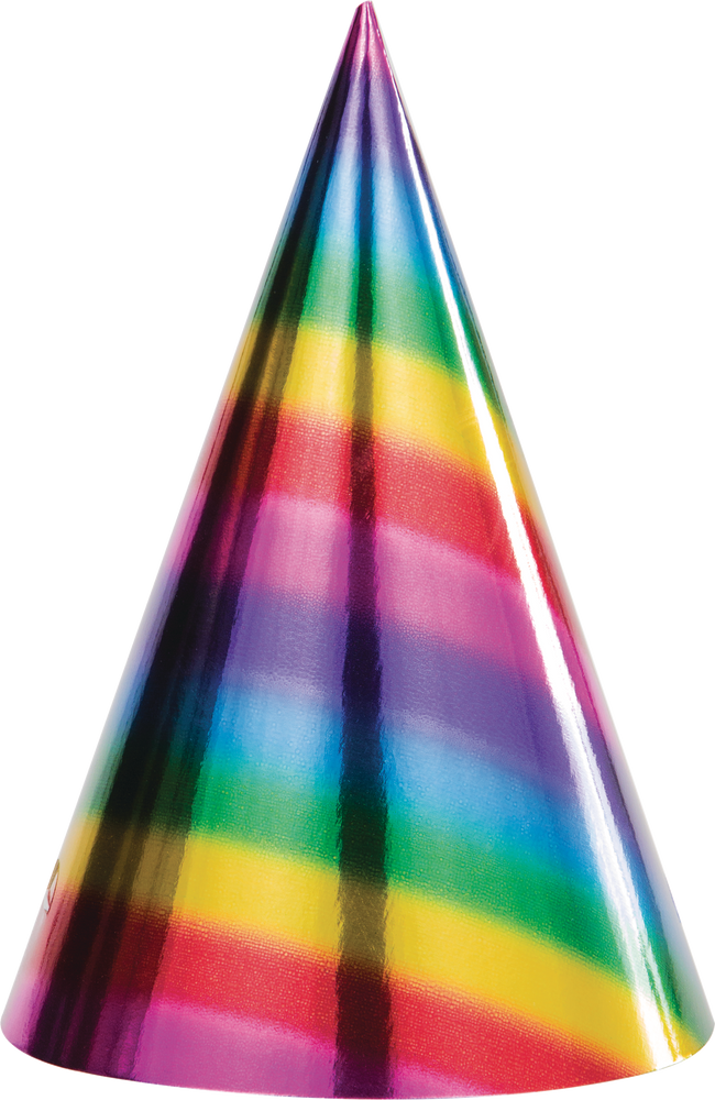 Metallic Rainbow Party Hats, 8ct Party City