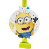 Mirlitons en papier cartonné pour fête d'anniversaire Les Minions, paq. 8 Overhead_Flat