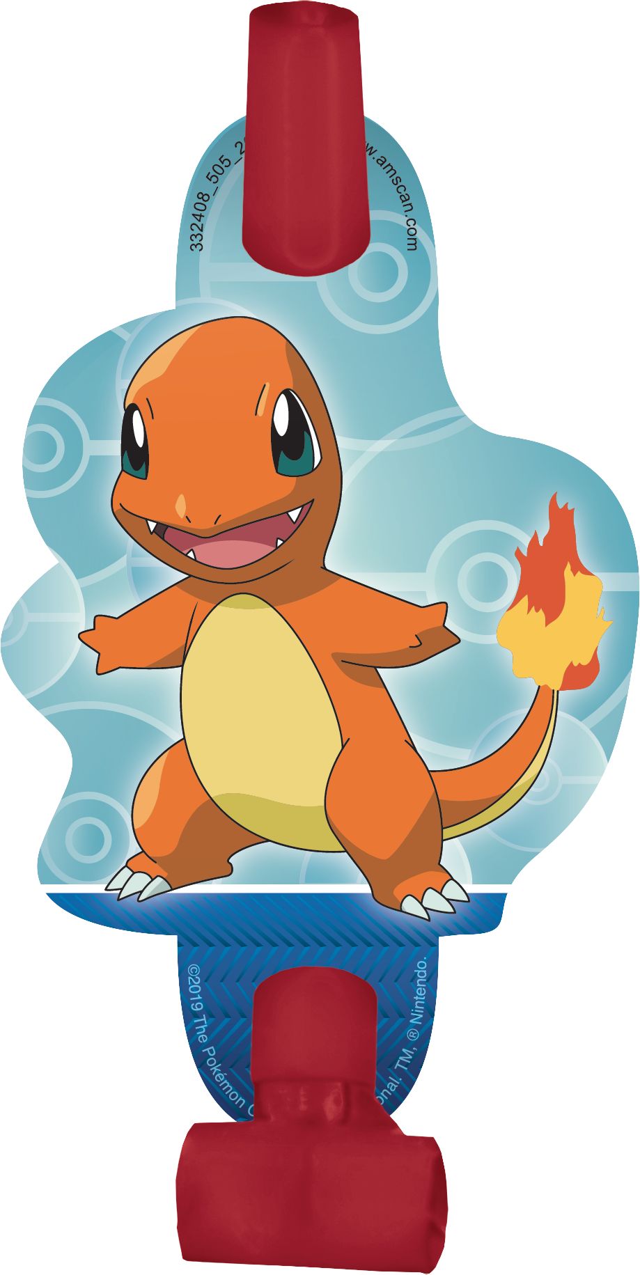 Mirlitons pour fête d'anniversaire Pokémon classique, paq. 8 Front_Flat
