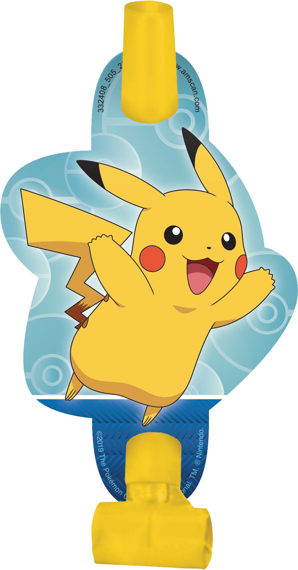 Mirlitons pour fête d'anniversaire Pokémon classique, paq. 8 Front_Flat