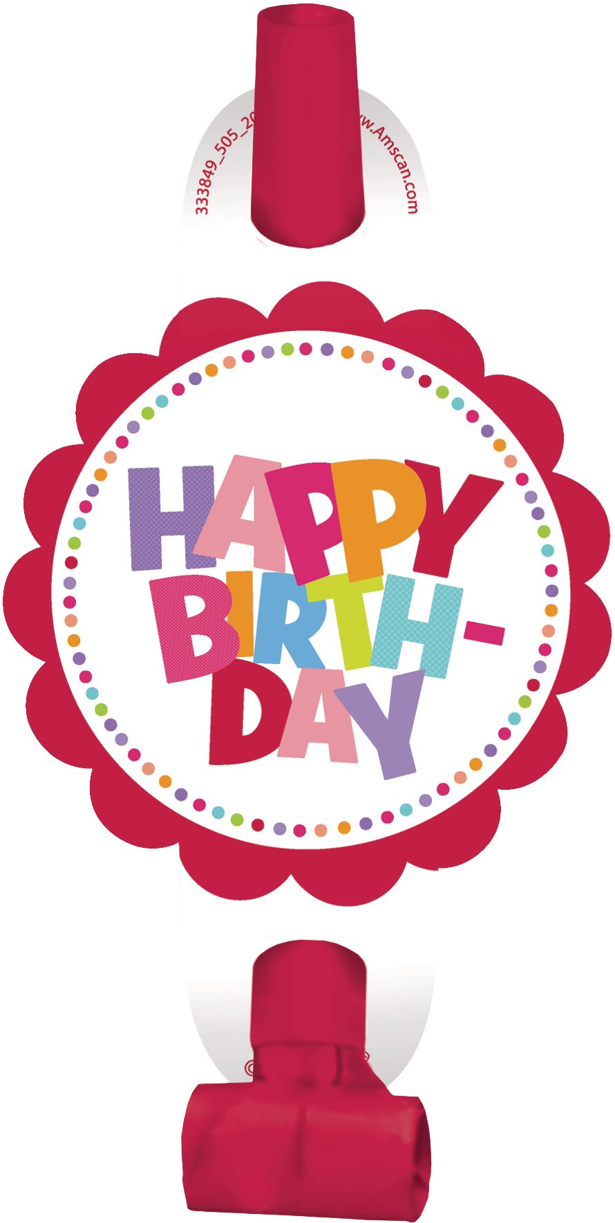 Birthday Party Blowouts, Red/Pink/Purple/Blue, 8-pc Front_Flat