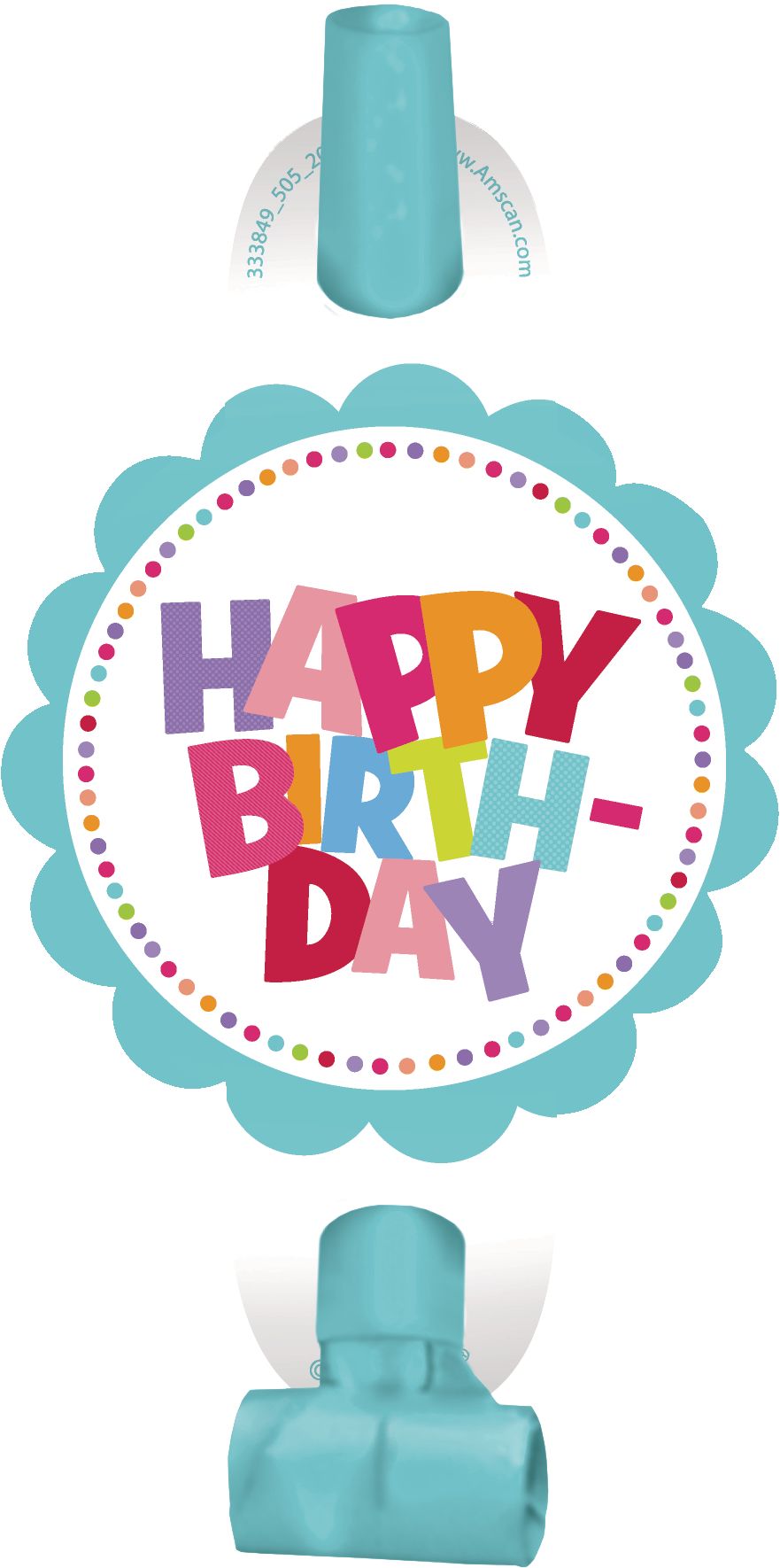 Birthday Party Blowouts, Red/Pink/Purple/Blue, 8-pc Front_Flat