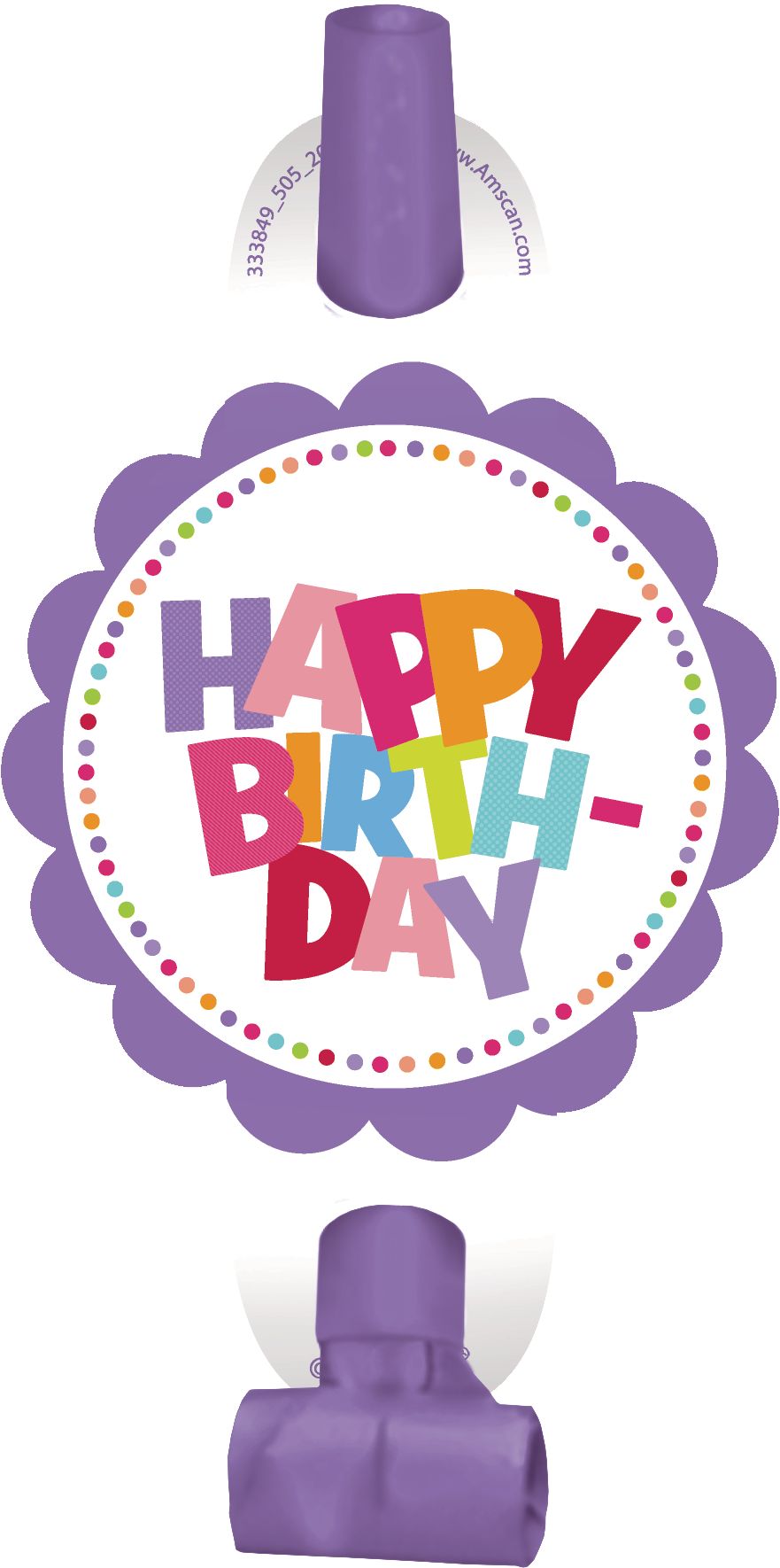 Birthday Party Blowouts, Red/Pink/Purple/Blue, 8-pc Overhead_Flat