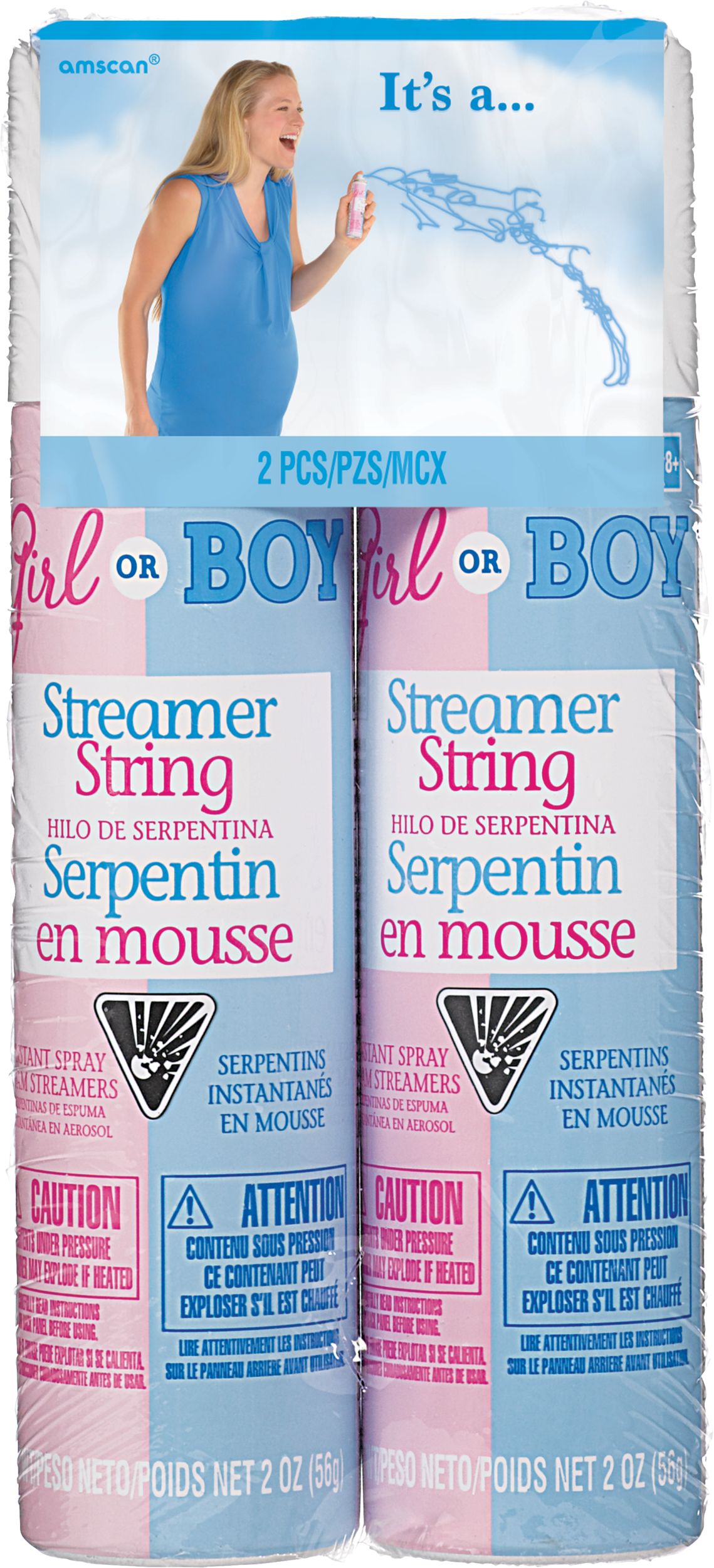 Boy Gender Reveal Streamer String, 2pk Party City