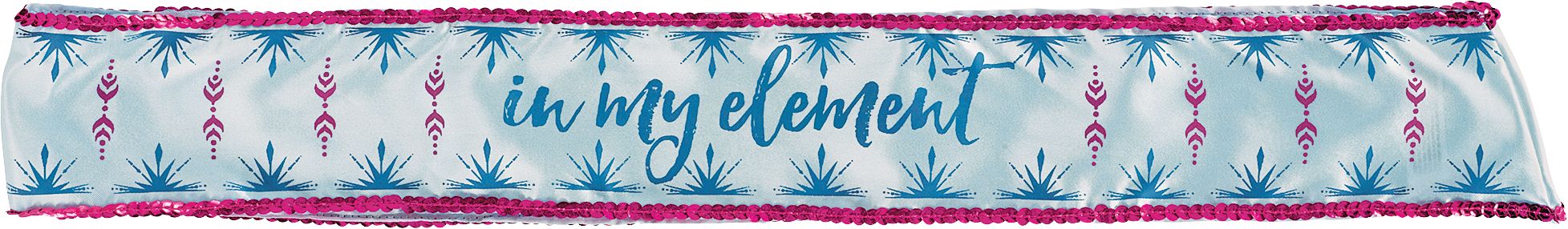 Disney Frozen "In My Element" Sequin Sash, Blue/Pink, One Size, Wearable Accessory for Birthdays Overhead_Flat