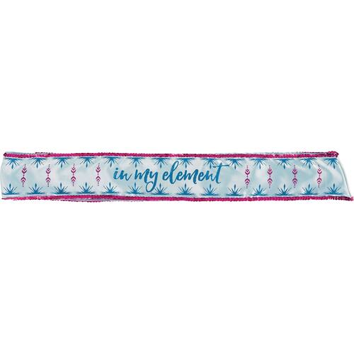 Disney Frozen "In My Element" Sequin Sash, Blue/Pink, One Size, Wearable Accessory for Birthdays
