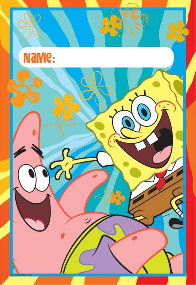 Sacs pour cadeaux-surprises Bob l'éponge, paq. 8 Front_Flat