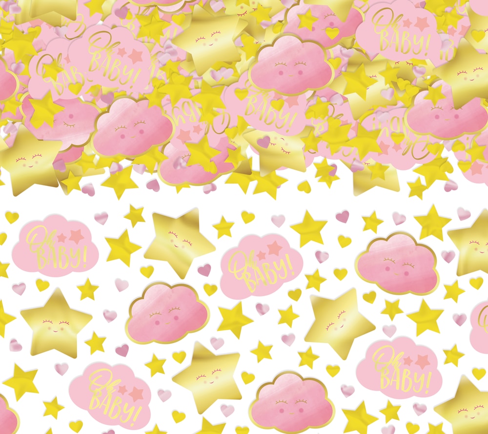 Gold Oh Baby Confetti Balloons - 16 Pack 12in Baby Shower Decorations