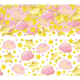 Confettis Oh Baby, rose et or métallique Overhead_Flat