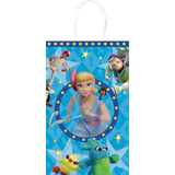 Disney Pixar Toy Story Buzz Lightyear/Woody/Forky Paper Kraft Gift Bags, Blue, 8-in, 8-pk, for Birthday Party Front_Flat