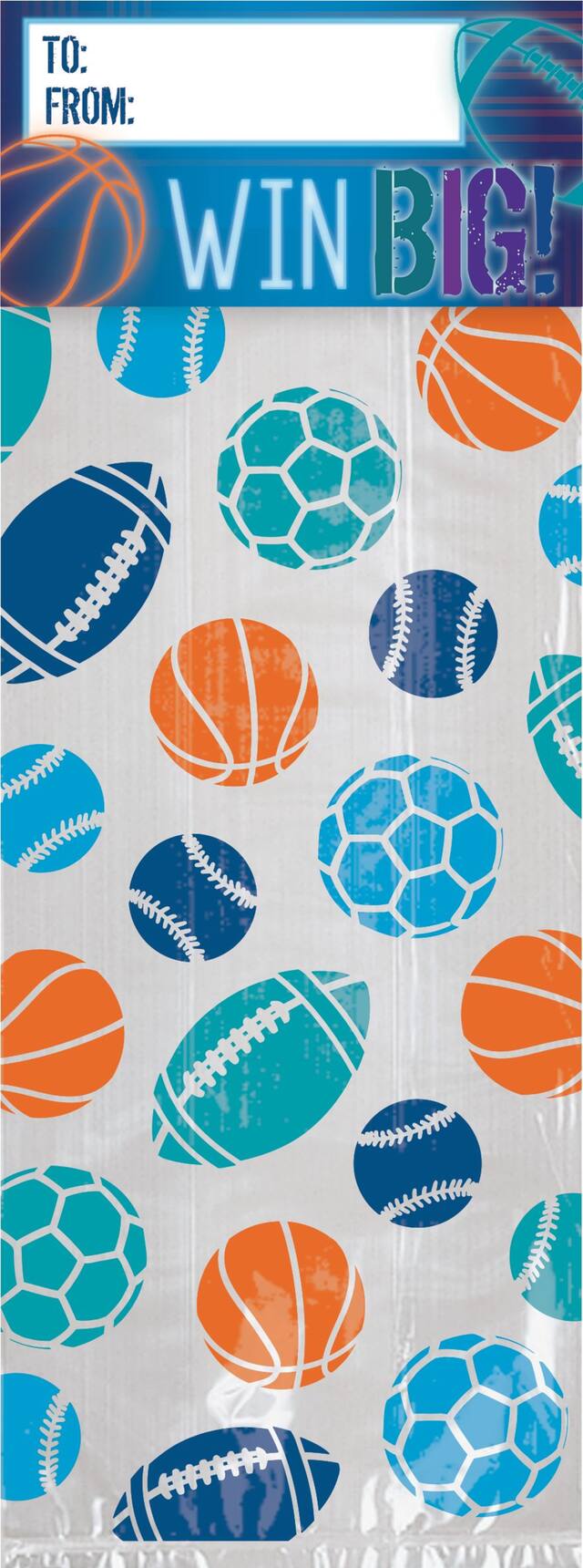 Sacs à friandises Anniversaire sport pour 20 invités Front_Flat