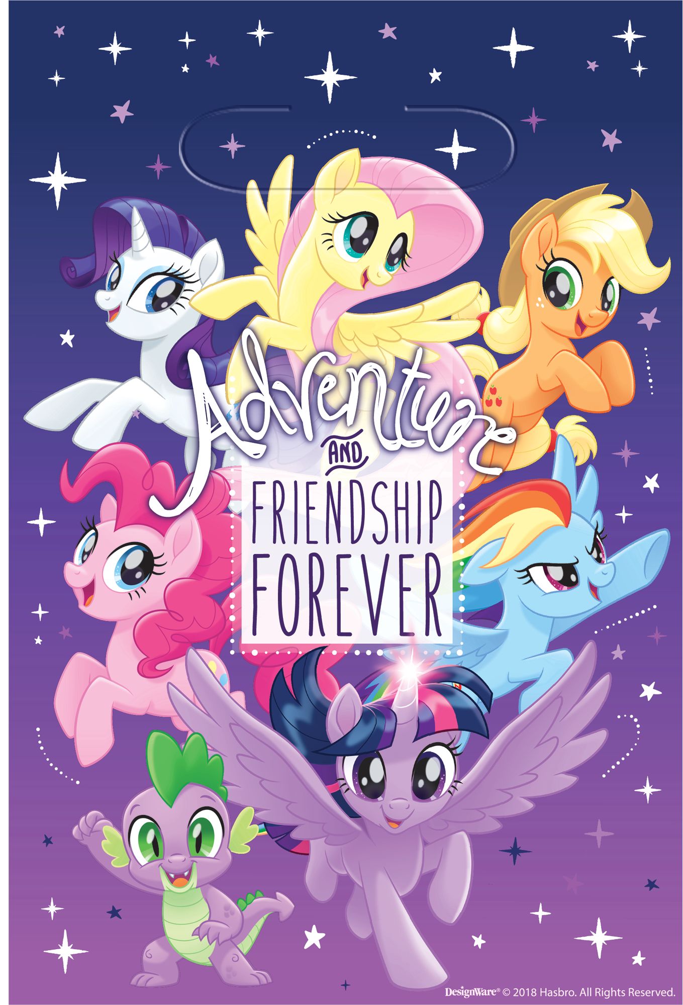 Adventure & Friendship Forever My Little Pony Birthday Party Favour Bags, 8-pk Front_Flat