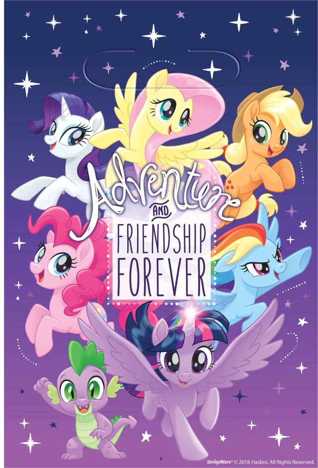 Adventure & Friendship Forever My Little Pony Birthday Party Favour Bags, 8-pk Front_Flat