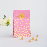 Sacs à friandises Fêtes pour bébé pois, rose/doré, paq. 20 Front_Angled_Right