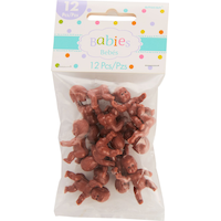 Mini Plastic Baby Favour Charms, Assorted Colours, 12-pk, for Baby Shower/Gender Reveal Front_Flat