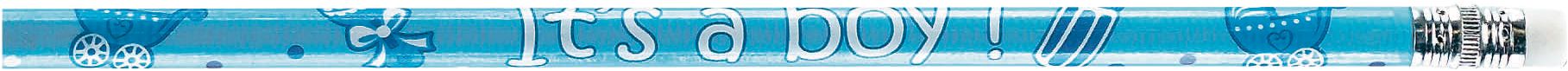 "It's a Boy" Writing Pencils, Blue, 12-pk, for Baby Shower/Gender Reveal Side_Left