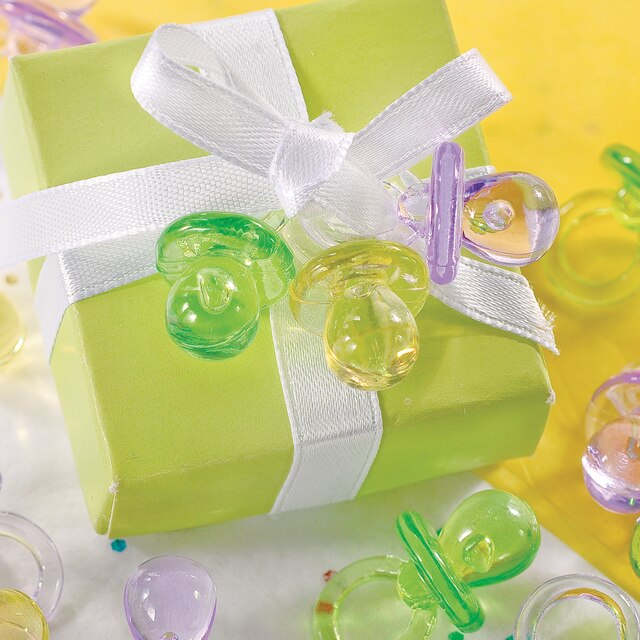 Multicolour Pacifier Baby Shower Favour Charms, 24pk Party City