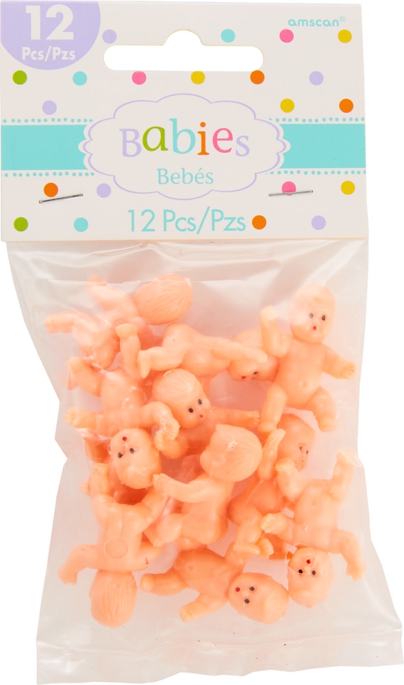 Mini Plastic Babies Baby Shower Favour Charms, 12pk Party City