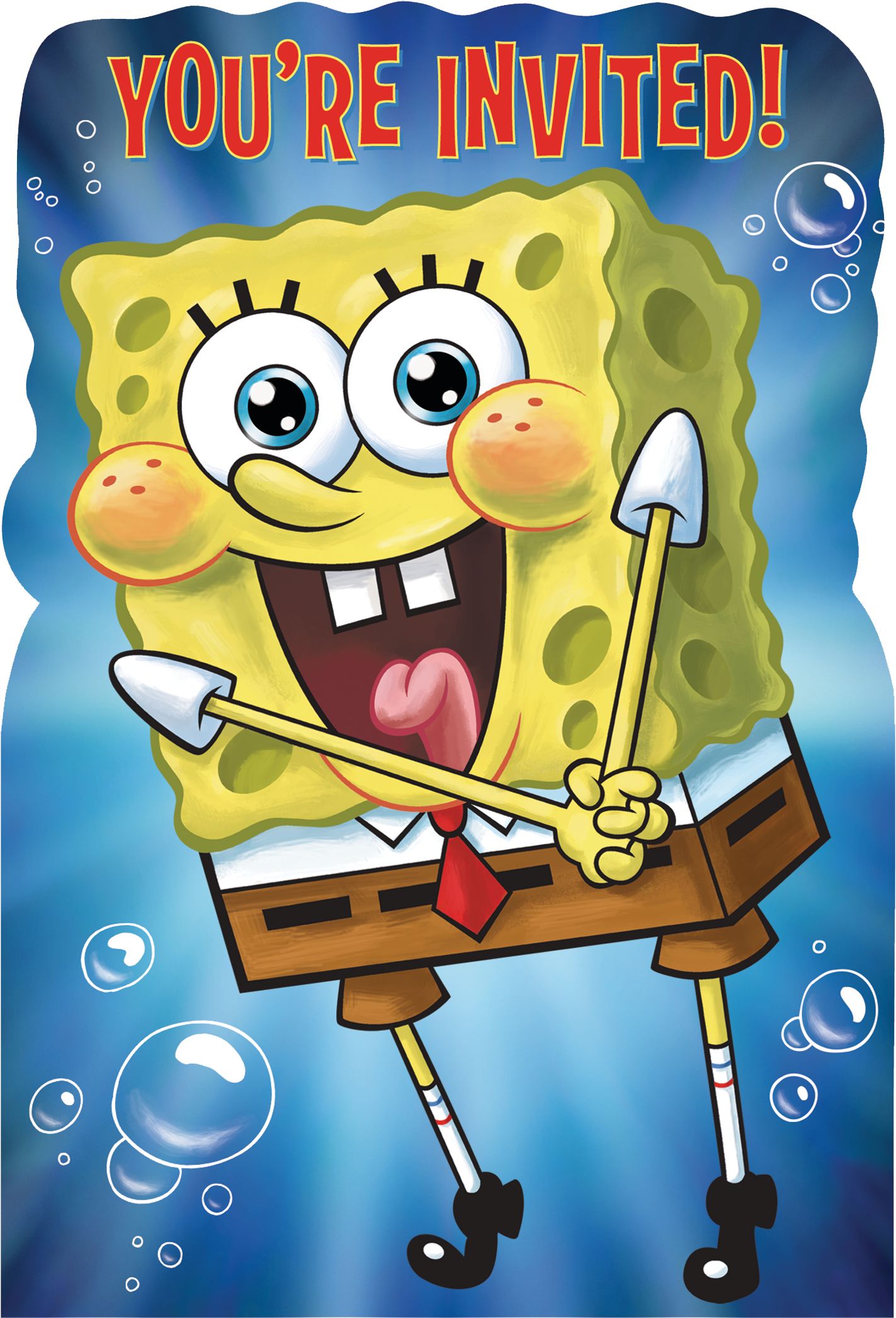 SpongeBob Invitations, 8-pk Front_Flat
