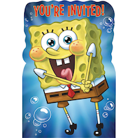 SpongeBob Invitations, 8-pk Front_Flat