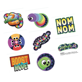 Tatouages faciles à appliquer Slither.io pour cadeaux-surprises d'anniversaire, 1 feuille Overhead_Flat