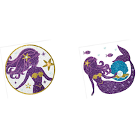 Wishful Mermaid Body Jewelry for Birthday Party Favours, Purple, 2-pc Overhead_Flat