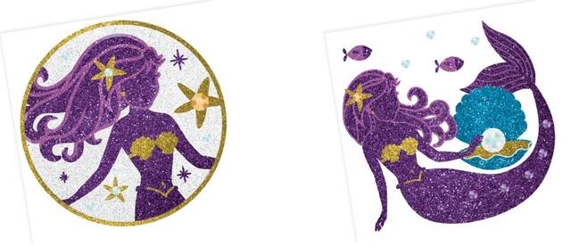 Wishful Mermaid Body Jewelry for Birthday Party Favours, Purple, 2-pc Overhead_Flat