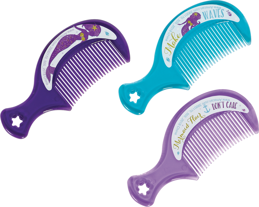 Wishful Mermaid Combs for Birthday Party Favours, Blue/Purple, 12pk