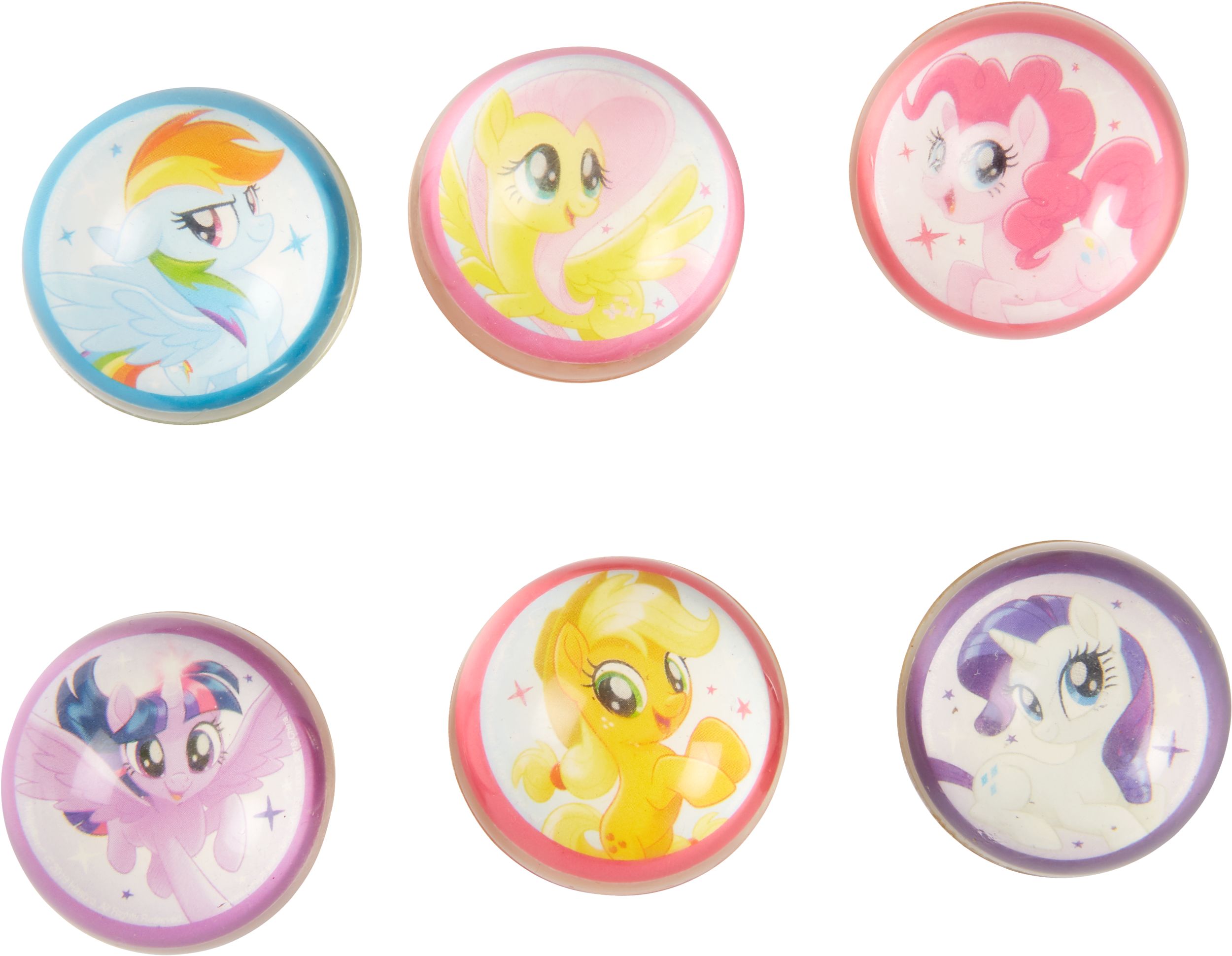 Balles rebondissantes Mon petit poney Aventures/Amitié pour cadeaux-surprises d'anniversaire, paq. 6 Front_Flat