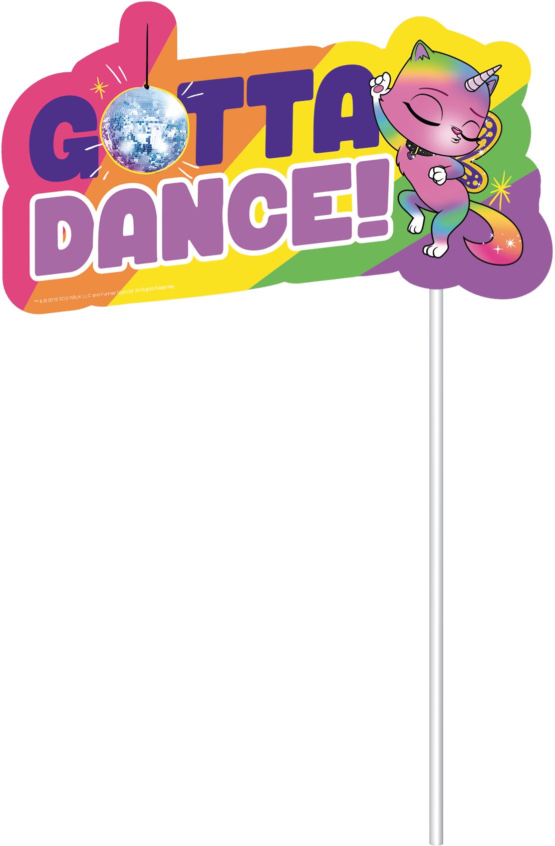 Rainbow Butterfly Unicorn Kitty Scene Setter with Photo Booth Props Front_Flat