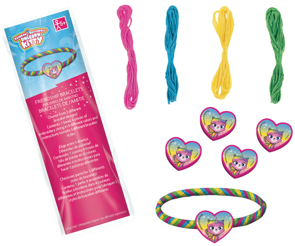 Rainbow Butterfly Unicorn Kitty Friendship Bracelet Kits 12ct - Ultimate  Party Super Stores