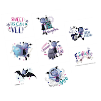 Tatouages Vampirina pour cadeaux-surprises d'anniversaire, 1 feuille de 8 Overhead_Flat