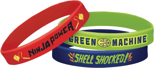 Rise of the Teenage Mutant Ninja Turtles Wristbands for Birthday Party Favours, 6-pk Front_Elevated