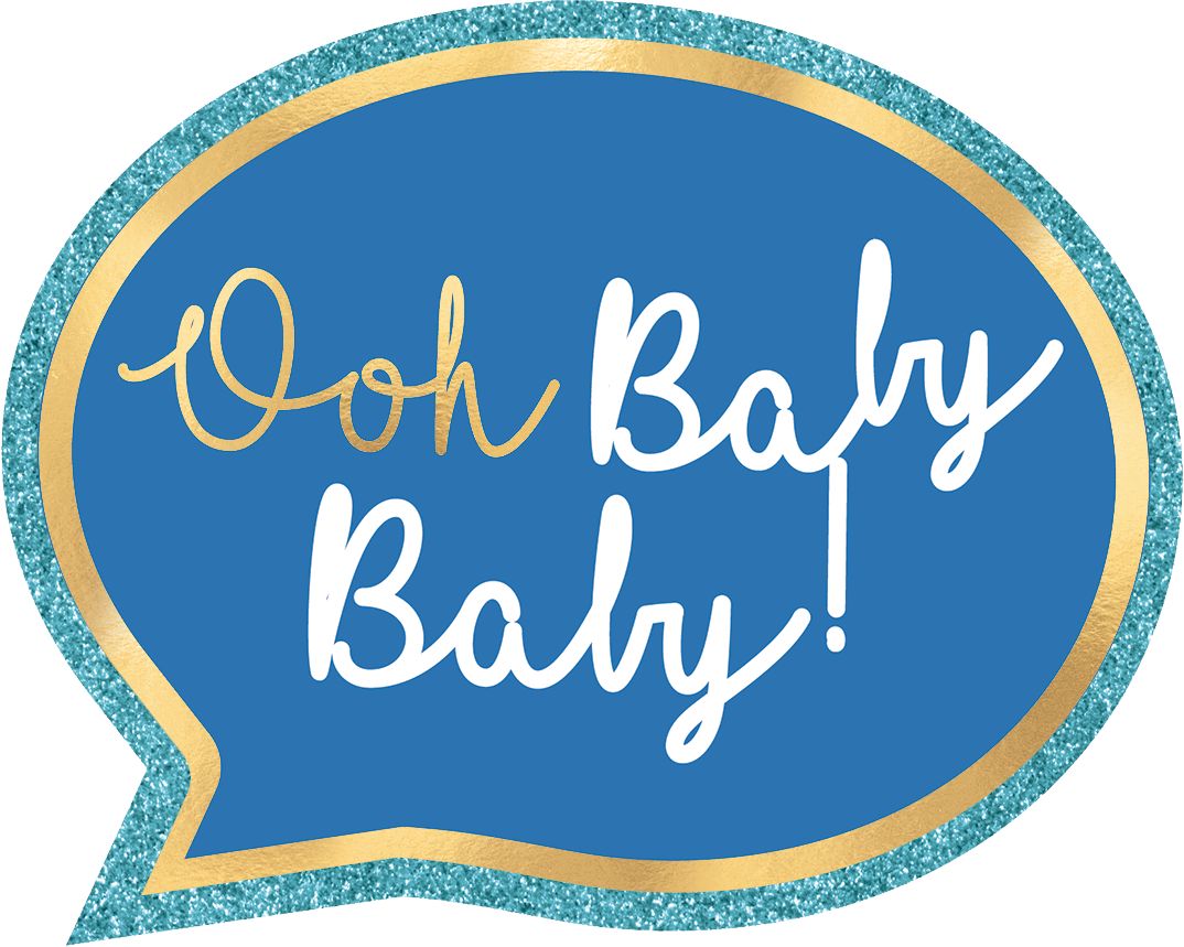 It's a Boy Photo Booth Kit, 21-pc Front_Flat