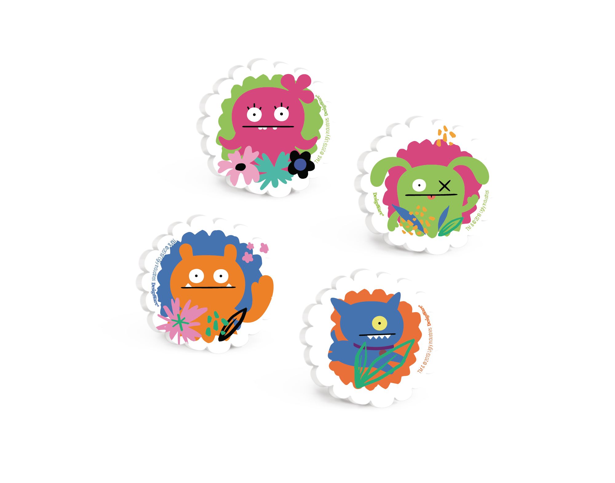 UglyDolls Erasers for Birthday Party Favours, 8-pk, Ages 4+ Front_Elevated