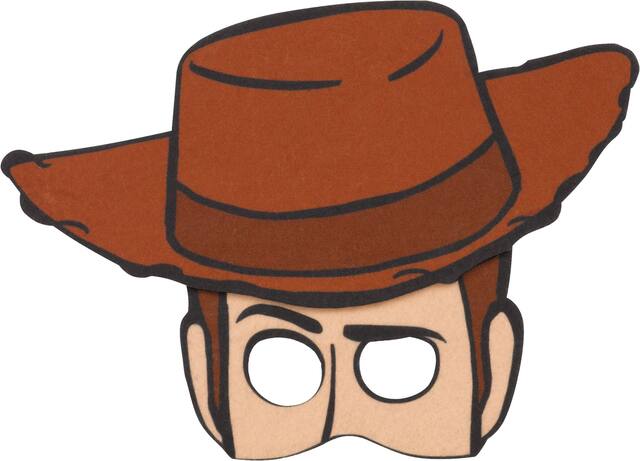 Disney Pixar Toy Story Woody Half Face Mask, Brown, One Size, Wearable Costume Accessory for Halloween Front_Flat