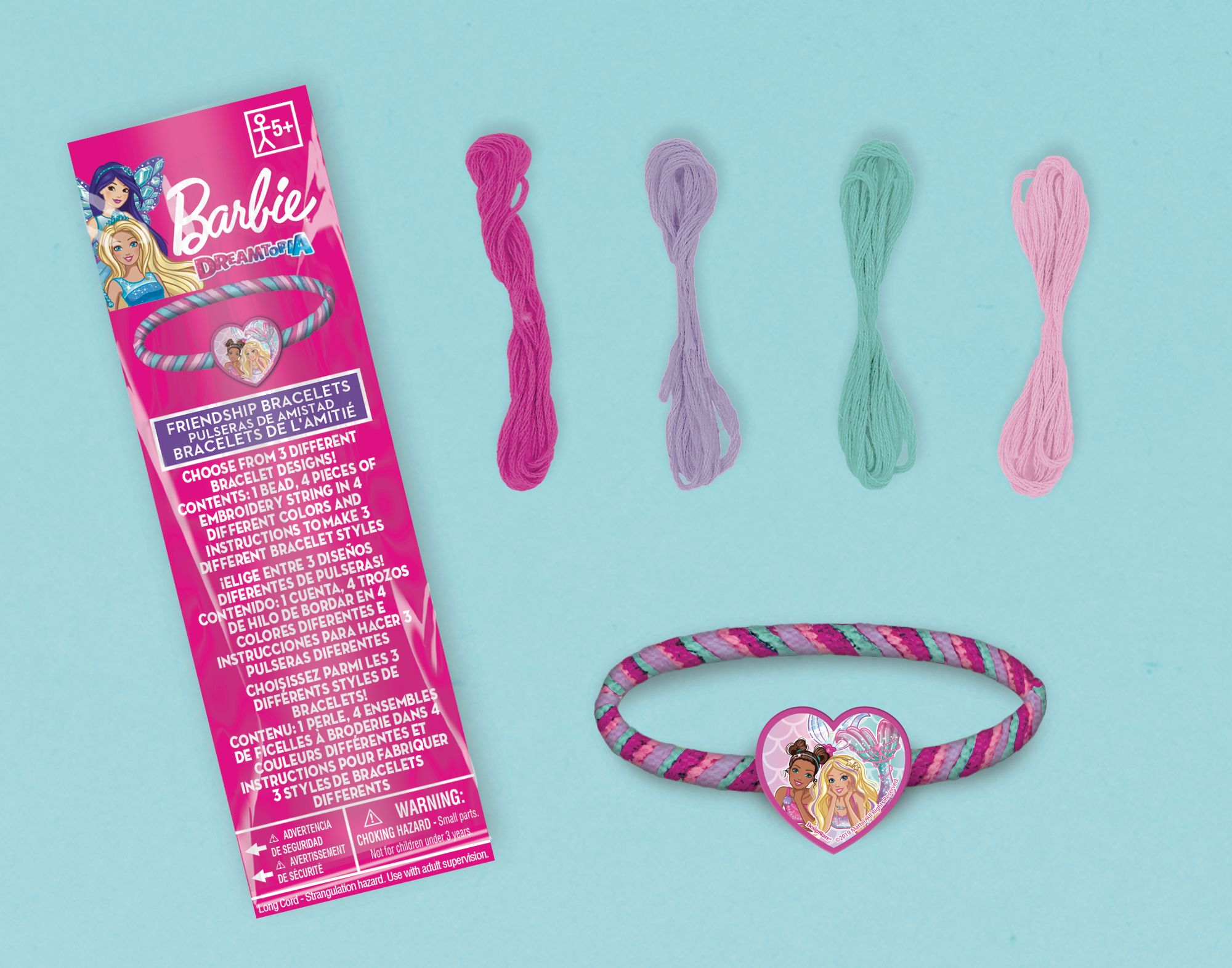 Barbie Mermaid Friendship Bracelet Kit for Birthday Party Favours, 8-pk Composite_or_Mixed