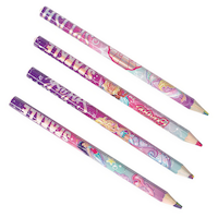 Barbie Mermaid Multi-Coloured Pencils for Birthday Party Favours, 4-pk Overhead_Flat