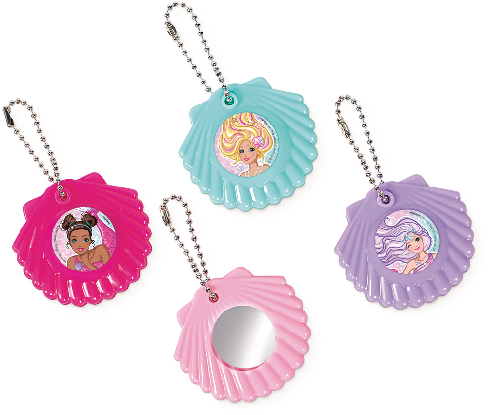Barbie Mermaid Mirror Keychains for Birthday Party Favours, 8pk