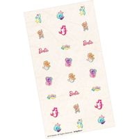 Tatouages pour ongles faciles à appliquer pour cadeaux de fête, sirène Barbie, 4 feuilles de 24 Overhead_Flat