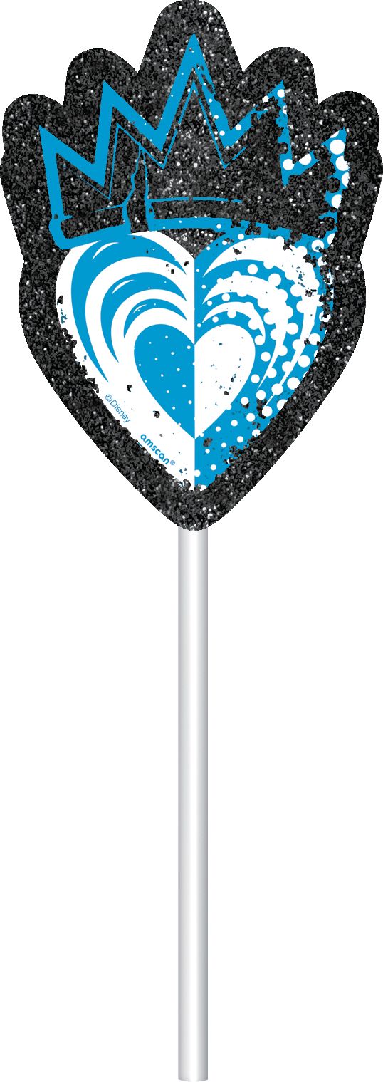 Disney Descendants "Celebrate" Plastic Fringe Scene Setter Background Decoration with Photo Booth Props, Purple, 36-in, 20-pk, for Birthday Party Front_Flat