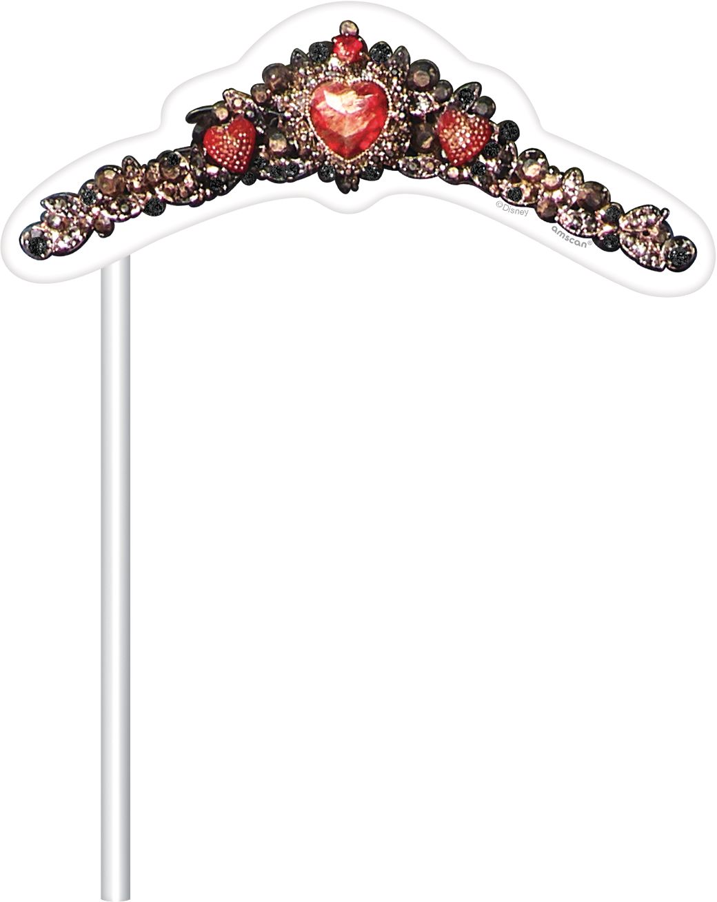 Disney Descendants "Celebrate" Plastic Fringe Scene Setter Background Decoration with Photo Booth Props, Purple, 36-in, 20-pk, for Birthday Party Front_Flat