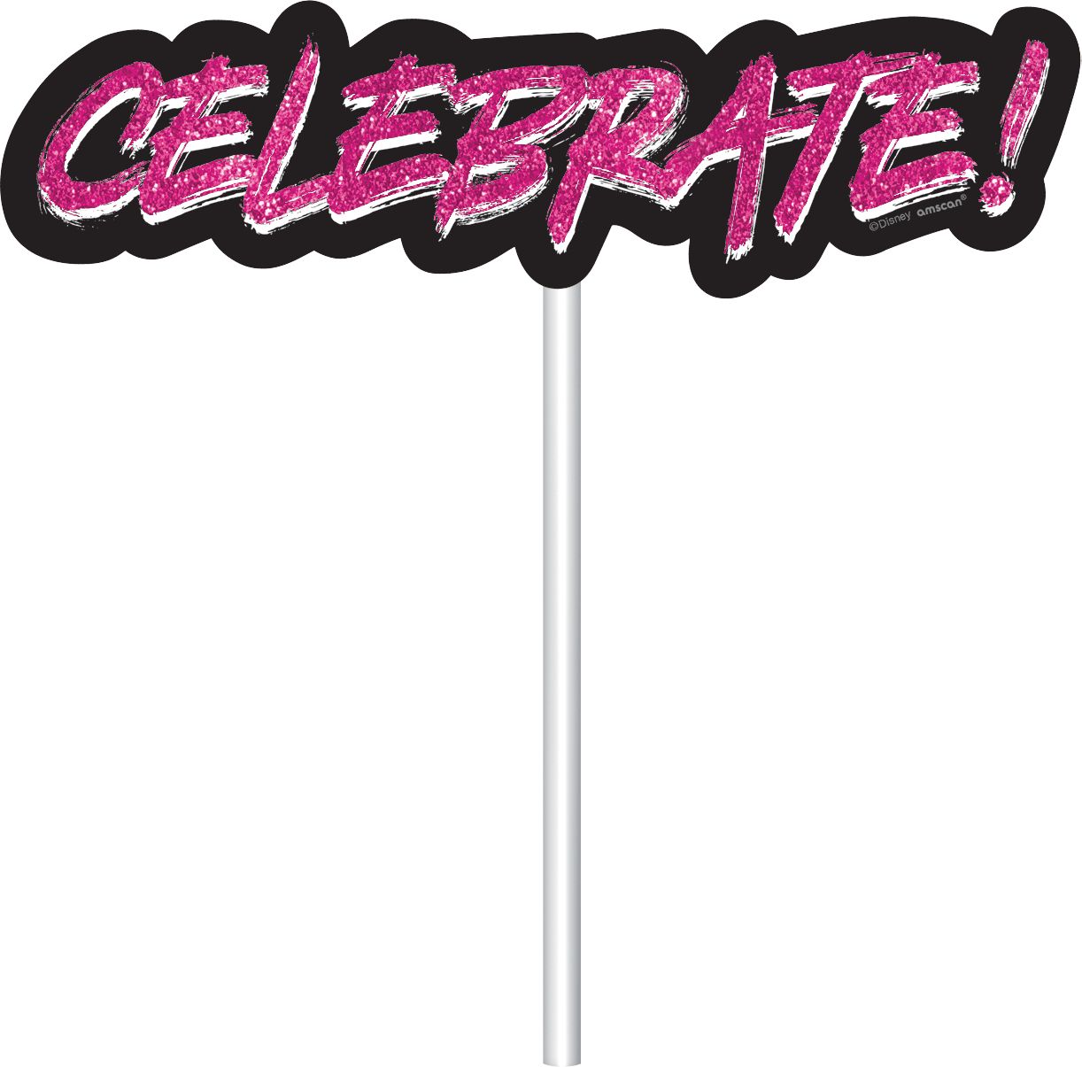Disney Descendants "Celebrate" Plastic Fringe Scene Setter Background Decoration with Photo Booth Props, Purple, 36-in, 20-pk, for Birthday Party Front_Flat