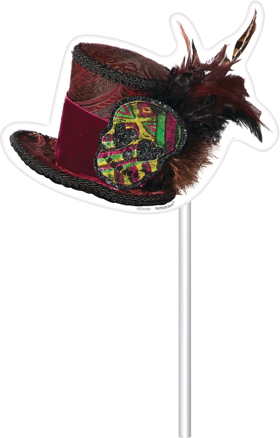 Disney Descendants "Celebrate" Plastic Fringe Scene Setter Background Decoration with Photo Booth Props, Purple, 36-in, 20-pk, for Birthday Party Front_Flat