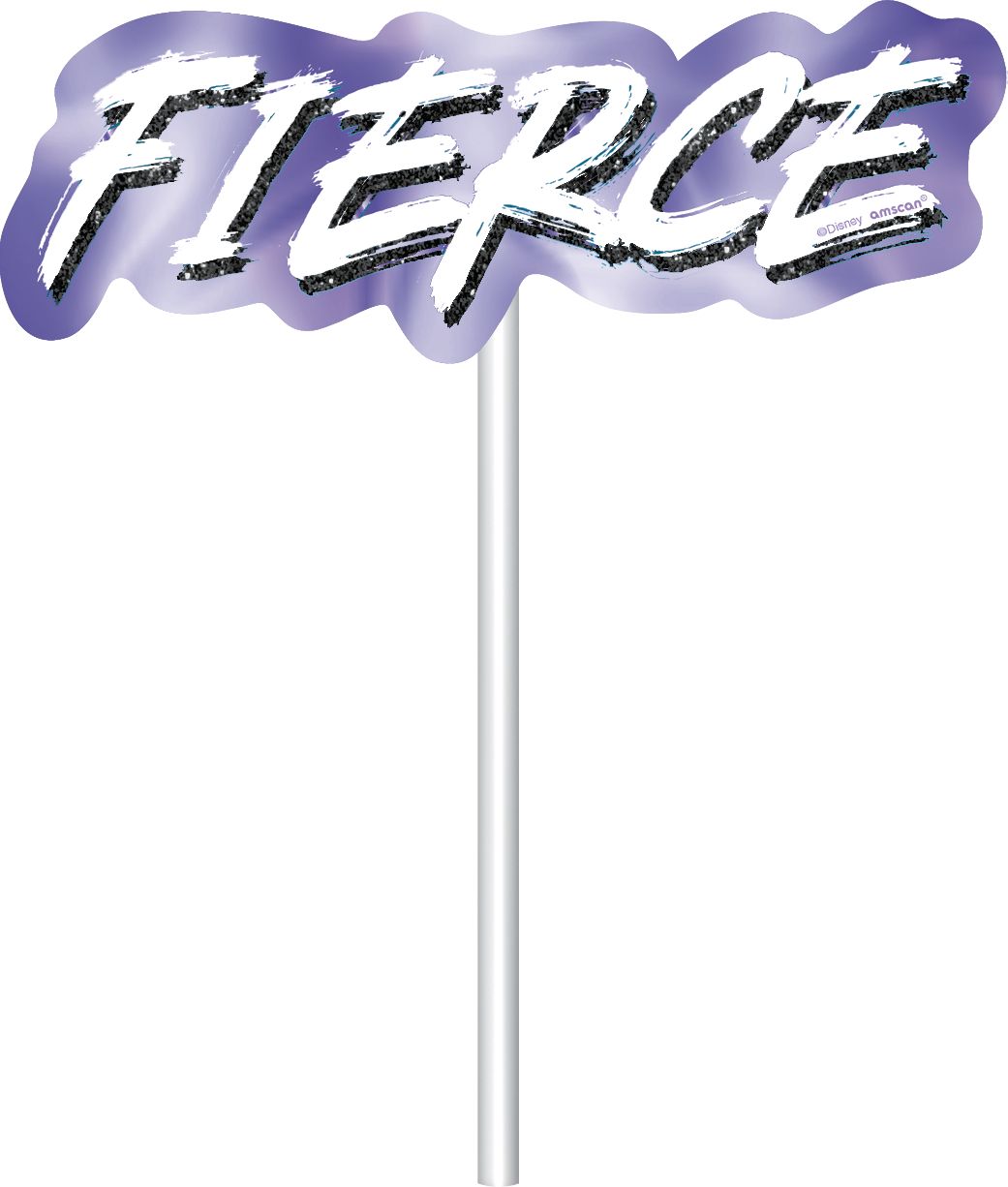 Disney Descendants "Celebrate" Plastic Fringe Scene Setter Background Decoration with Photo Booth Props, Purple, 36-in, 20-pk, for Birthday Party Front_Flat