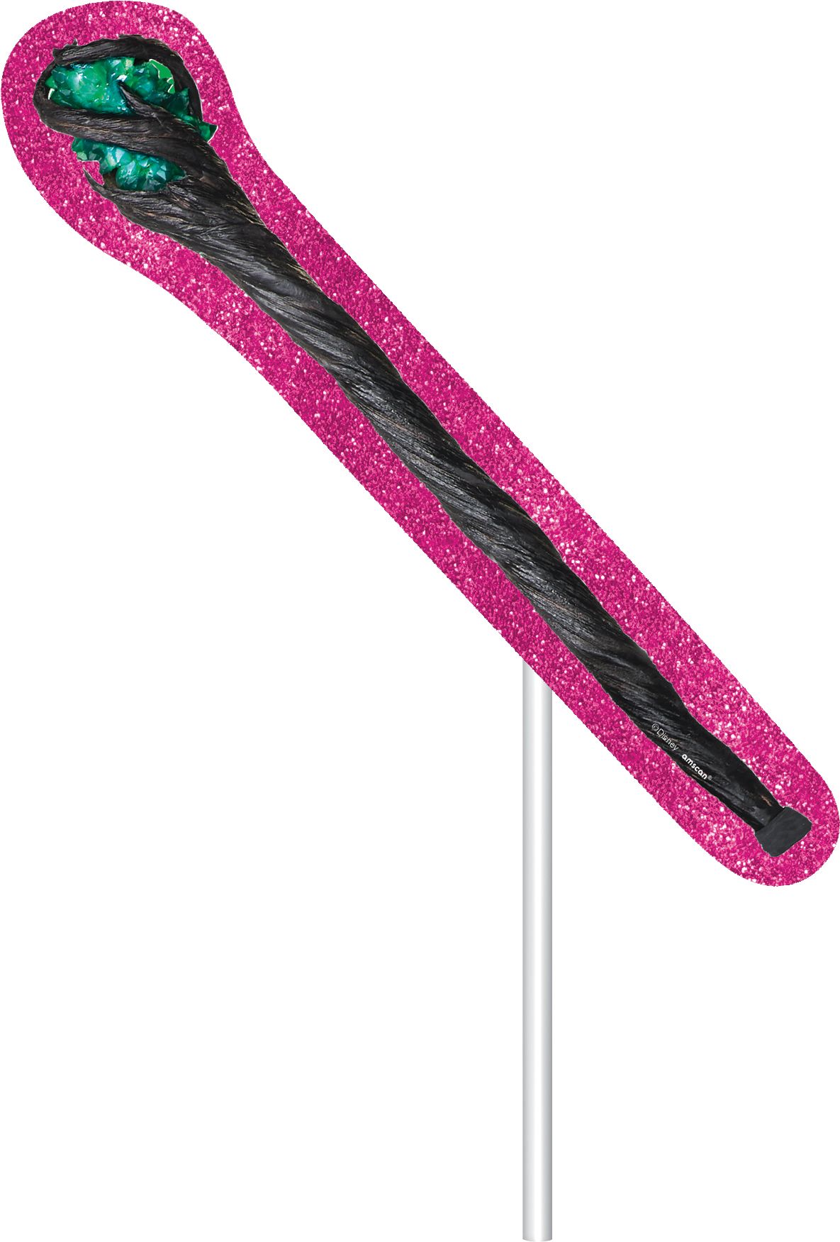 Disney Descendants "Celebrate" Plastic Fringe Scene Setter Background Decoration with Photo Booth Props, Purple, 36-in, 20-pk, for Birthday Party Front_Flat