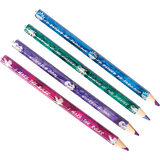 Disney Descendants "I Make the Rules" Writing Pencils, Blue/Green/Purple/Pink, 4-pk, for Arts & Crafts/Birthday Favour Overhead_Flat