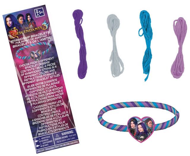 Bracelets d'amitié pour cadeaux-surprises d'anniversaire Disney Les Descendants 3 pour cadeaux-surprises/activités d'anniversaire, paq. 8 Composite_or_Mixed
