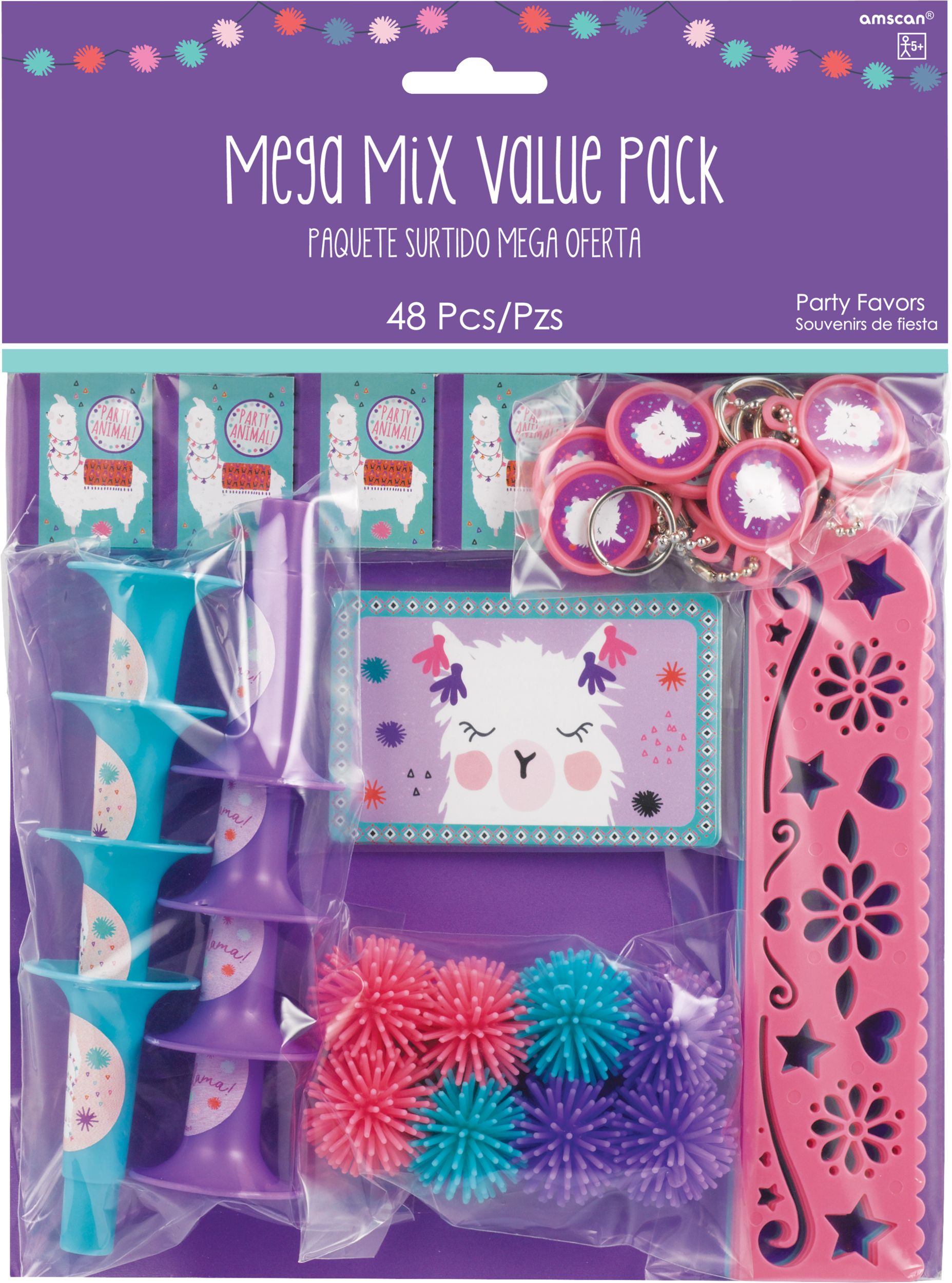 Llama Fun Favour Pack, 48-pc Front_Flat